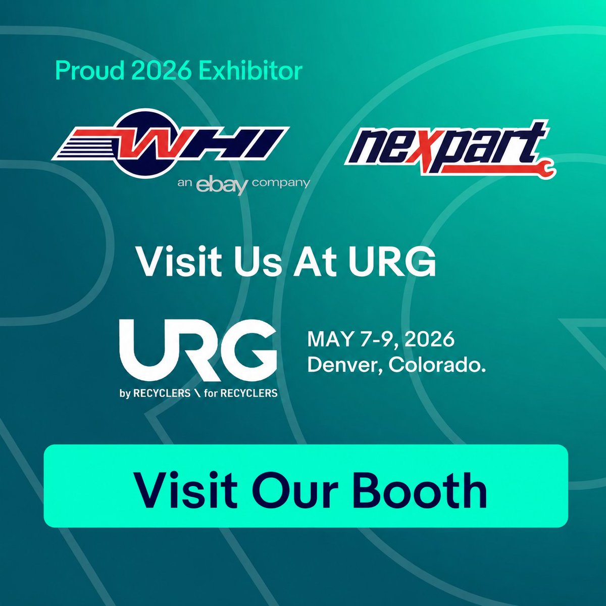 Nexpart_us's tweet photo. We're heading to Denver! Nexpart will be out at the URG Conference (May 7–9) — one of the premier events in the automotive recycling industry.

Stop by and see how Nexpart — North America's #1 automotive eCommerce solution — can help your yard sell more parts online, faster. Whether you're looking to streamline wholesale ordering, supercharge your eBay listings, or tap into a smarter eCatalog, we'd love to show you what's possible.

See you in Denver!

https://t.co/SXTeS8d0Yw | #URGConference2026 #AutomotiveRecycling #Nexpart #WHISolutions