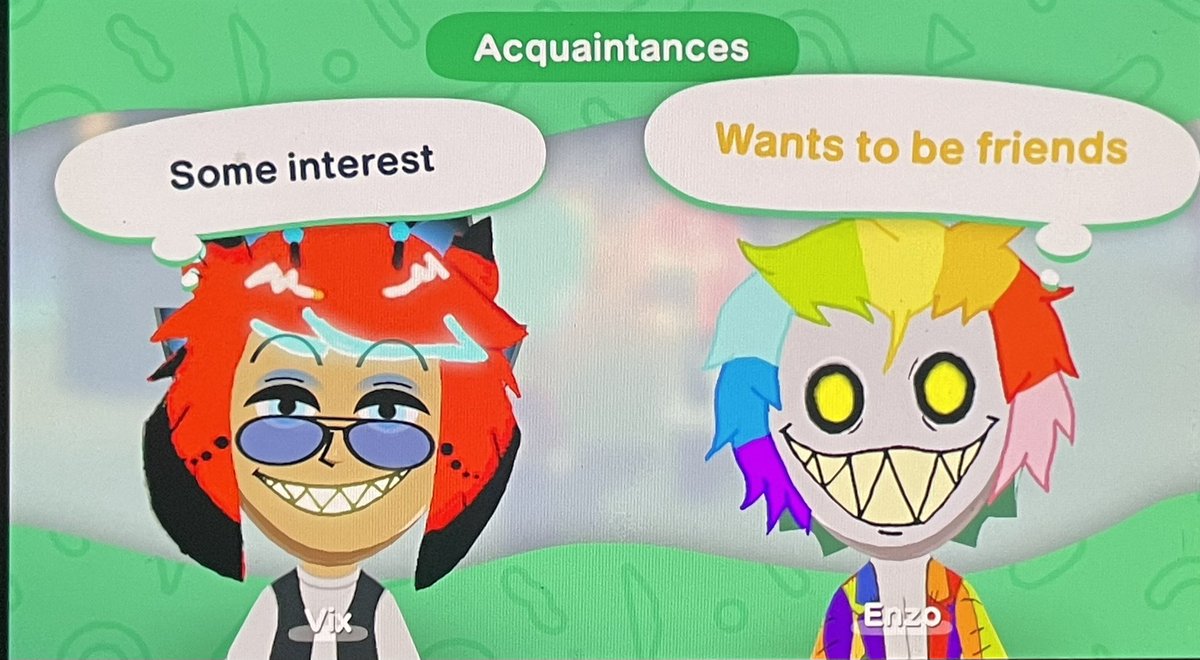 😭😭😭 My #radiostatic fan kid is a menace in this game. Like father like son. Vox and Alastor’s son ‘Vix’ calls it out like he sees it. My OC respected Vix’s honesty at least LOL… he wants to be friends now