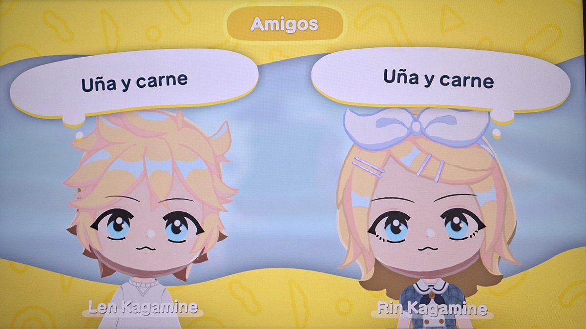 ReiYoruVT's tweet photo. Aqui mis favoritos los hermanos Kagamine Rin y Len 🧡 #TomodachiLife #Vocaloid https://t.co/xhNm909CDT