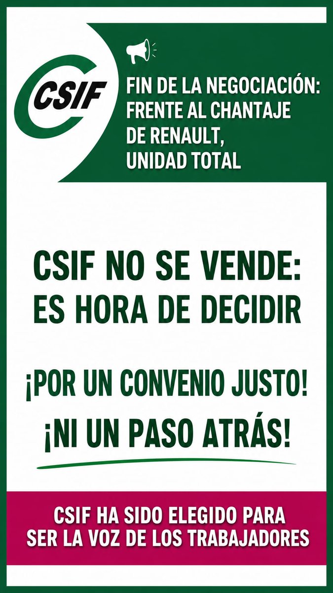 CsifValladolid's tweet photo. ASAMBLEAS DE TRABAJADORES DE #Renault
14 mayo, 10h y 17h, en el aula de la sede de #CSIF Valladolid https://t.co/rSn1nlozGc