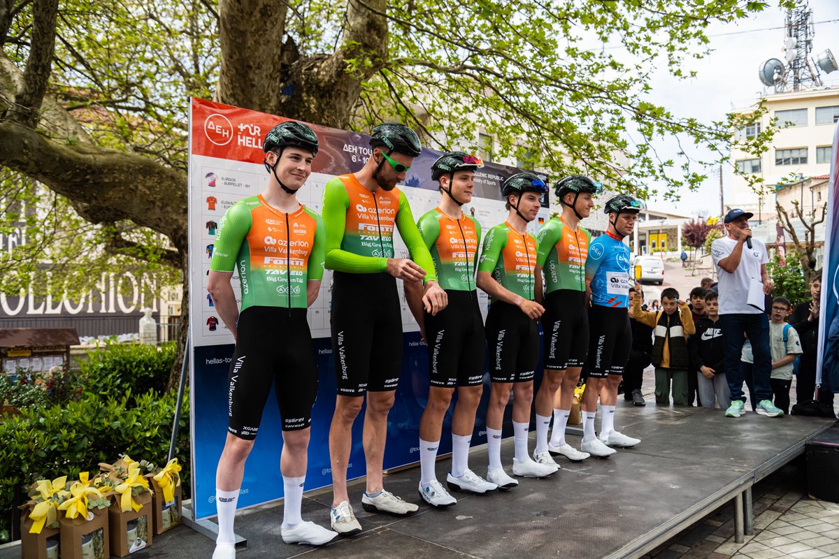 AzerionVillaVal's tweet photo. Yesterday we took the win and the lead, and after Stage 2, we’re still leading the Tour of Hellas! 💚🔥
What a fight from the team 👏🇬🇷
#Ridetowin #AzerionVillaValkenburg #Koersen #Races #Cycling https://t.co/Pw6TAIywlj