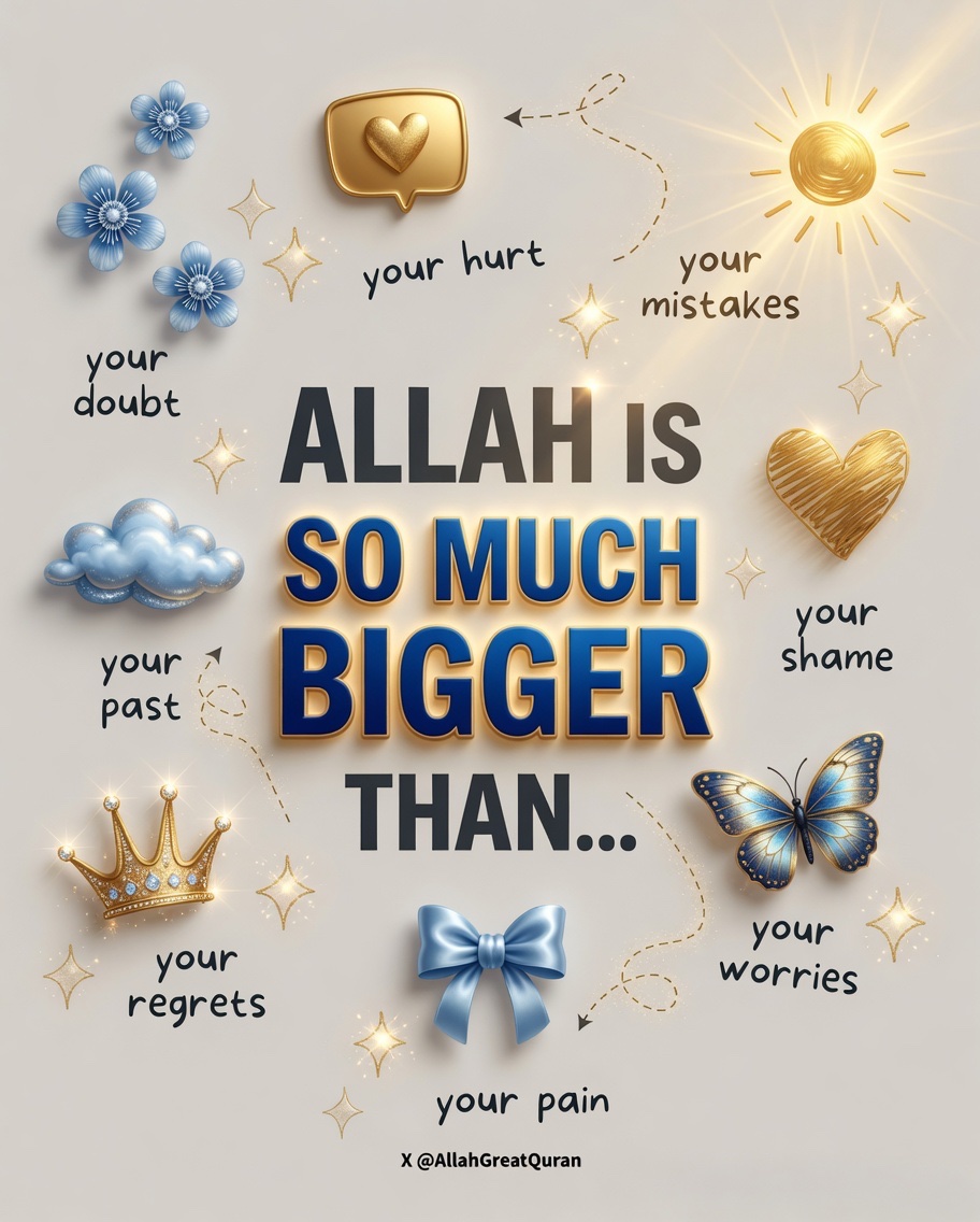 AllahGreatQuran's tweet photo. Allah is bigger than our problems. https://t.co/MnOd7kidCD