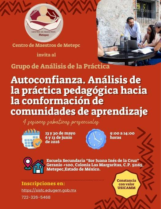 CMMetepec_'s tweet photo. Participa en la acción formativa con valor a USICAMM "AUTOCONFIANZA. ANÁLISIS DE LA PRÁCTICA PEDAGÓGICA HACIA LA CONFORMACIÓN DE COMUNIDADES DE APRENDIZAJE", Grupo de análisis de la práctica.

🔗 Regístrate aquí: https://t.co/UW62LyA8vB Selecciona Centro de Maestros Metepec https://t.co/v6KnYzumNq