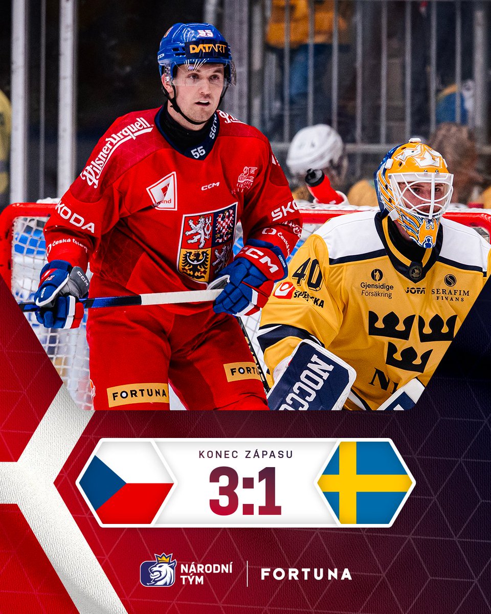 czehockey's tweet photo. Vstup do her ve 👌 Švédsku s vítězstvím proti domácím Tre kronor! ✅

#ceskyhokej #narodnitym https://t.co/KQ2jyXLfok