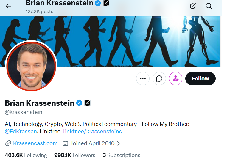Cyber Truck @Krassenstein down to 998.1K.

I unfollowed both the Krassenstein's.