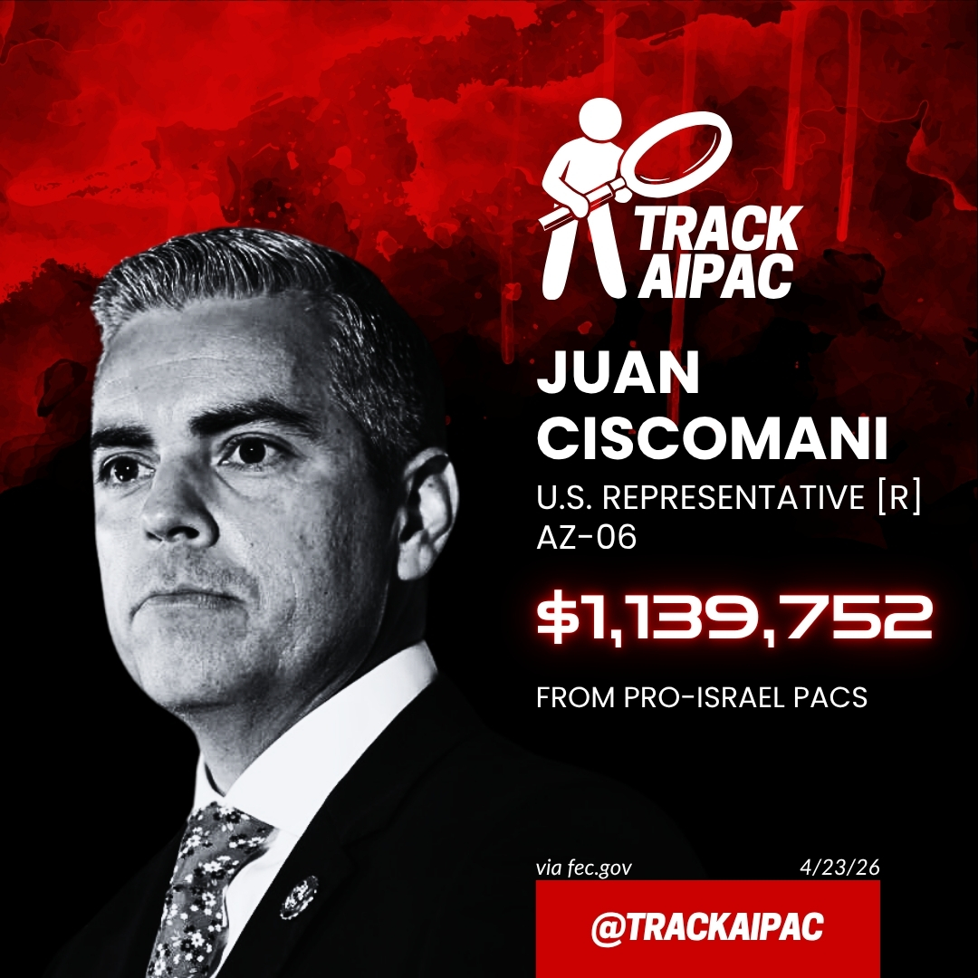 TrackAIPAC's tweet photo. @RepCiscomani How many billions have you helped funnel to Israel? https://t.co/r948Zvlbjw