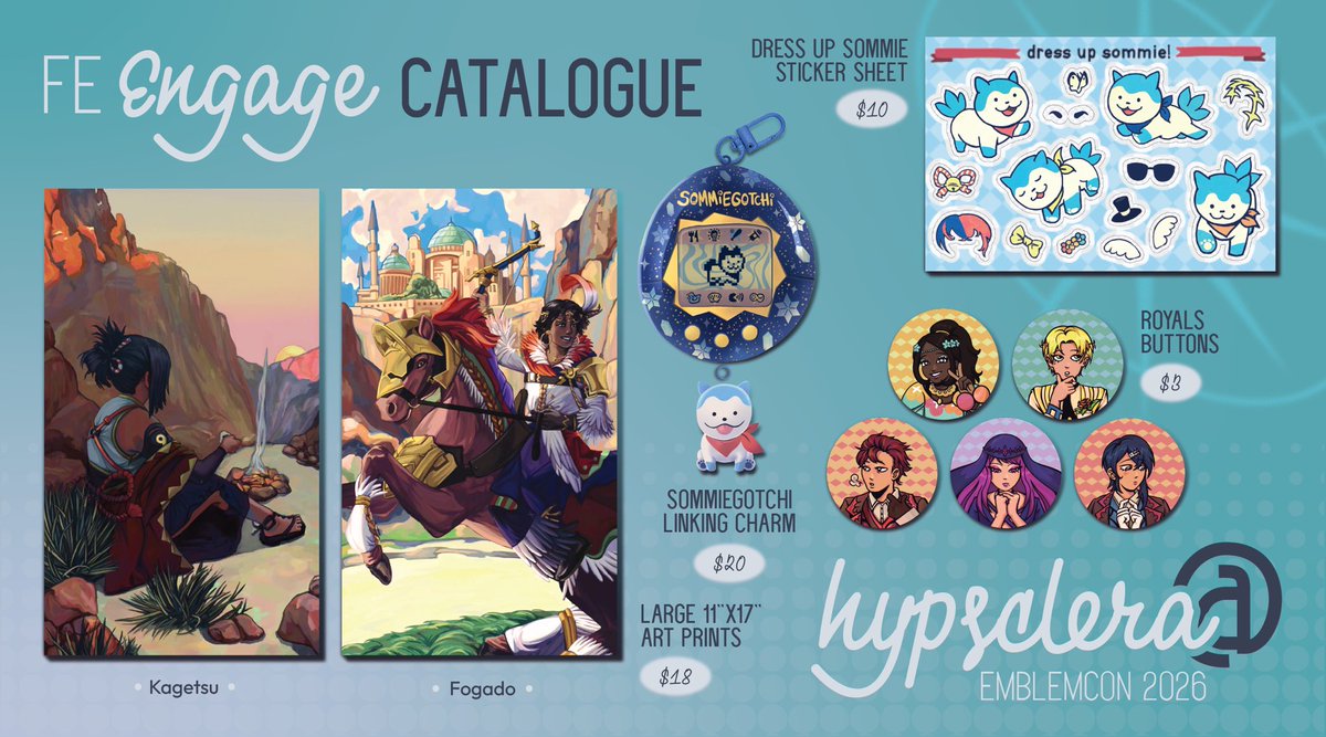 hypsclera's tweet photo. hi, i’ve returned to @TheEmblemCon this year as a part of their artist alley! 🩵

my etsy and my c0mms will both be open only for the duration of the event, closing on eod may 10th. this is your only chance to c0mm me and/or buy my fe merch online for the next few months!

(1/2) https://t.co/JiYbP3IoPN