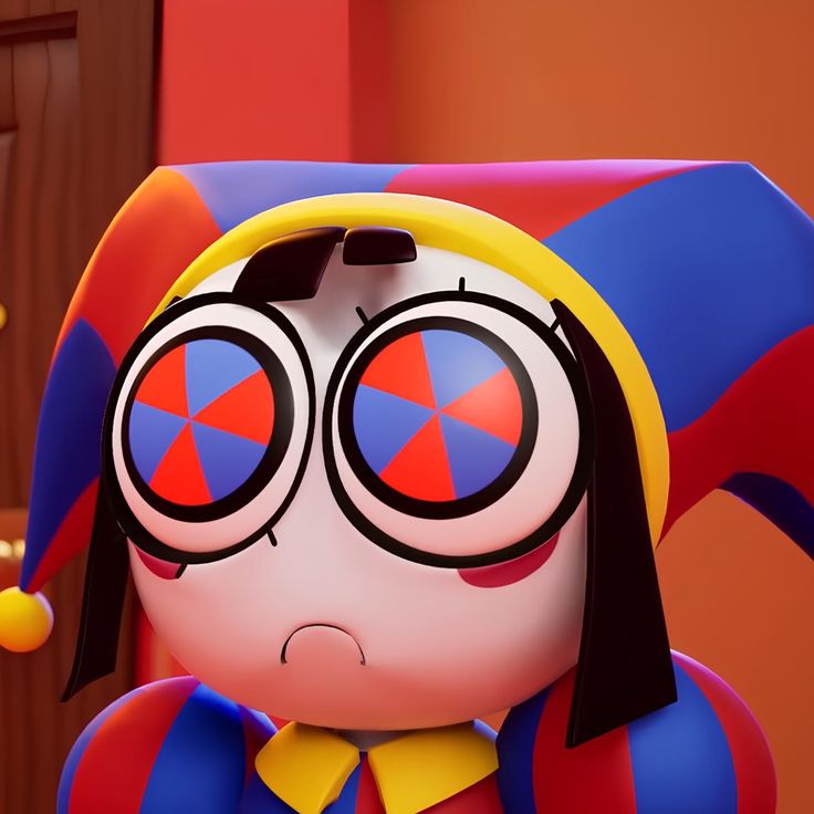 pomni and her big puppy eyes