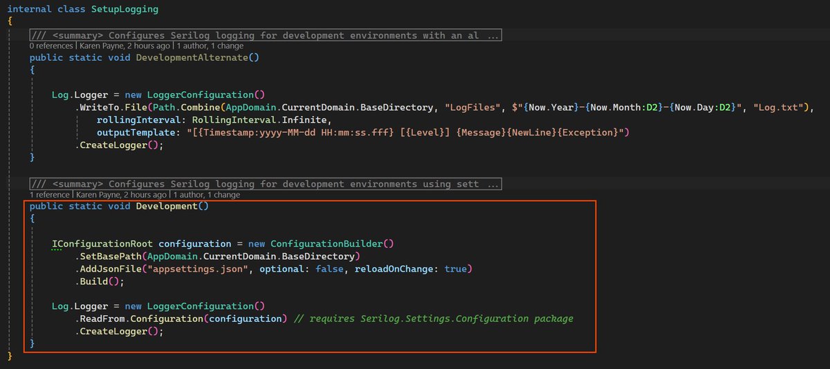 Serilog configurations options https://t.co/9jm6uet3dx