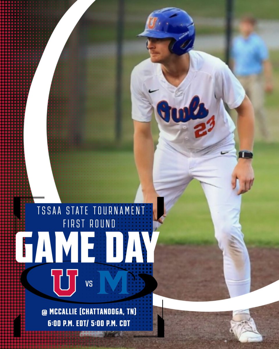 OwlBuzz's tweet photo. IT’S GAME DAY! ⚾️ 🔥

The Owls head to Chattanooga tonight to take on McCallie in the first round of the TSSAA DII-AA State Tournament!

🏟️ McCallie
⏰ 6:00 P.M. EDT / 5:00 P.M. CDT

• $10 weekend pass
• Purchase a wristband at any venue
• No live stream available

#GoOwls https://t.co/jrgGcqNIZn