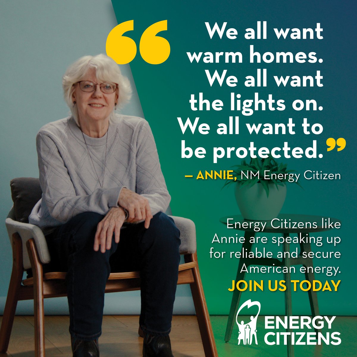 energycitizens's tweet photo. Smart energy policy means reliability, security, and a stronger America. 
That’s why Energy Citizens are speaking up.
 Join Annie and make your voice heard. https://t.co/fOxFQe2fpw