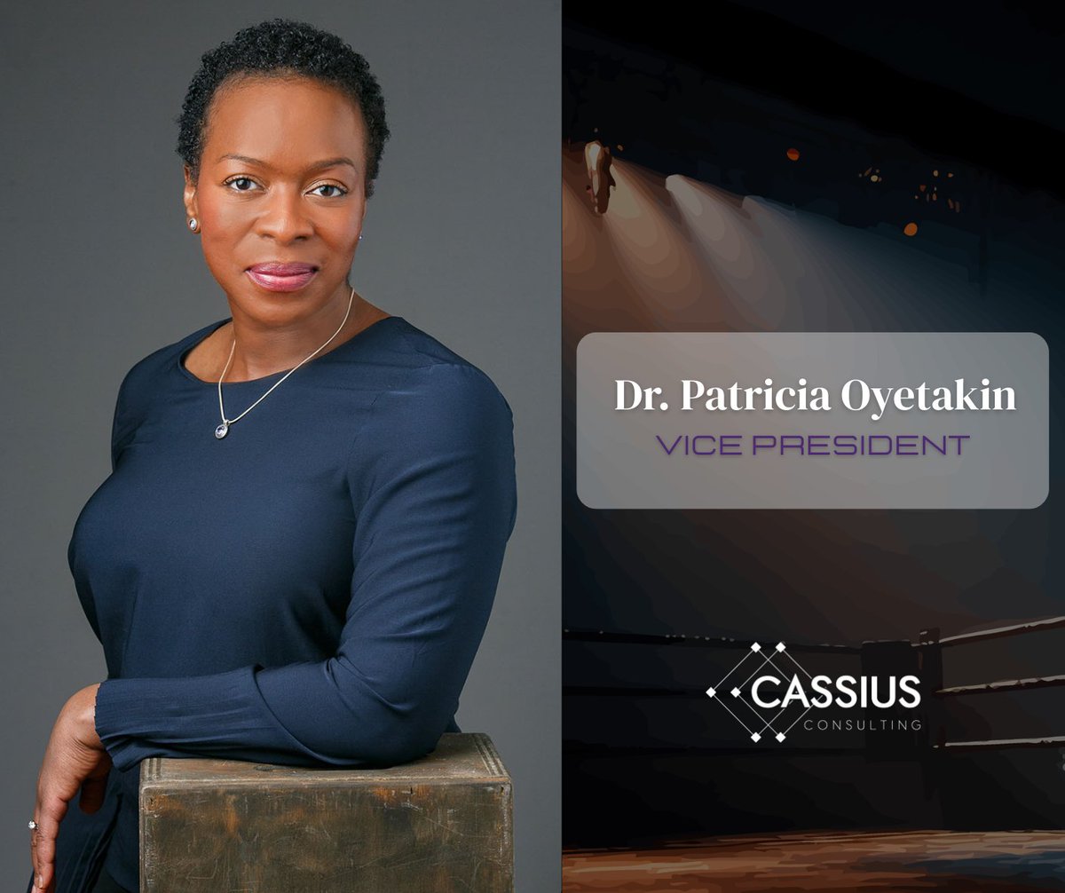 cassiuscorp's tweet photo. A huge win for Cassius Consulting today. 🥂

I’m thrilled to welcome Dr. Patricia Oyetakin as our new VP. Her brilliance and leadership are exactly what we need for this next chapter.

Also, a very Happy #MoThursday to you, Patricia! Let’s build something great. https://t.co/oOJ6S8MQBv