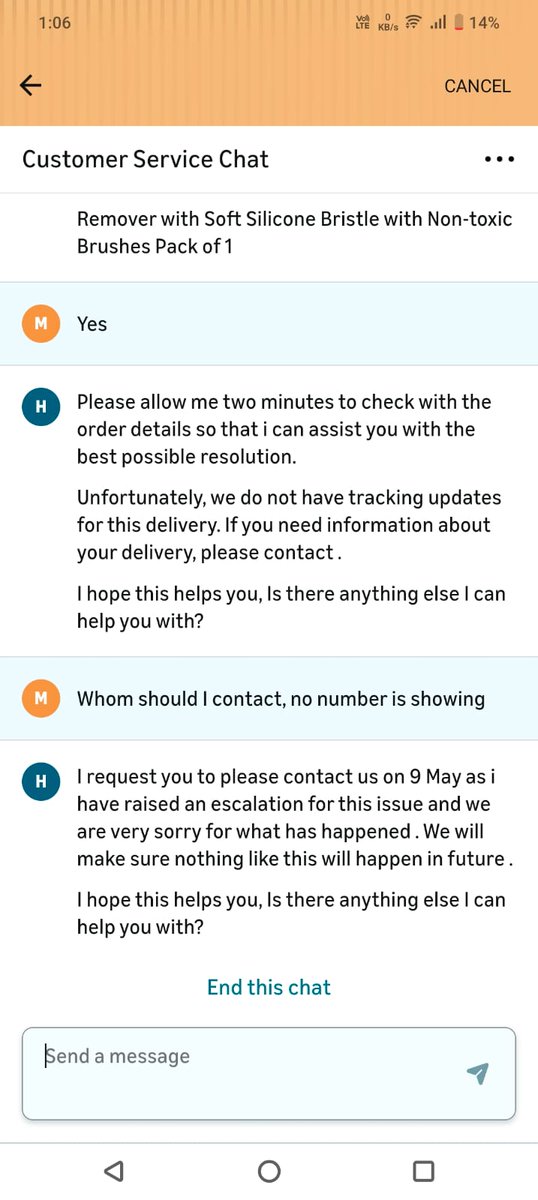 _sadiq_hasan's tweet photo. Now they are saying contact on 9 May. I have also attached the mail you should never order from Amazon Now, they are just running a scam. In Pune it is becoming very common https://t.co/MOVGU1udI9
