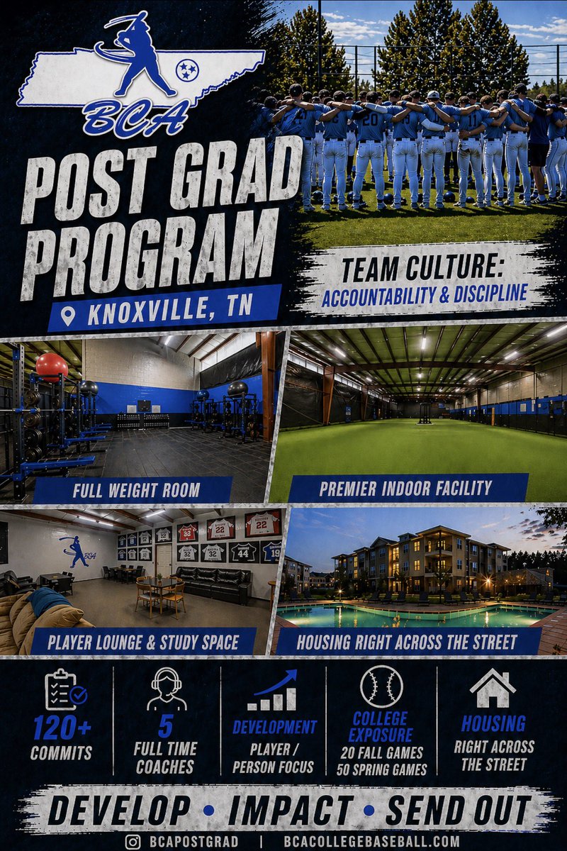 BCApostgrad's tweet photo. 🚨26’ Grads/ Transfers 🚨

💥Need a reset ⁉️
💥Overlooked⁉️
💥Coming back from injury⁉️
💥Under developed; Need more speed, strength⁉️
💥Late bloomer⁉️
💥Not finding the right fit⁉️etc

⚾️Develop your game 
⚾️Play College Competition 
⚾️Keep your eligibility

👇 https://t.co/GEr9Ca13Cb
