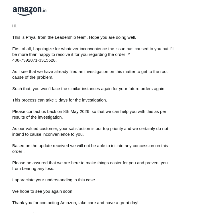 _sadiq_hasan's tweet photo. Mail attached which I got from amazon https://t.co/L8eSlswjey