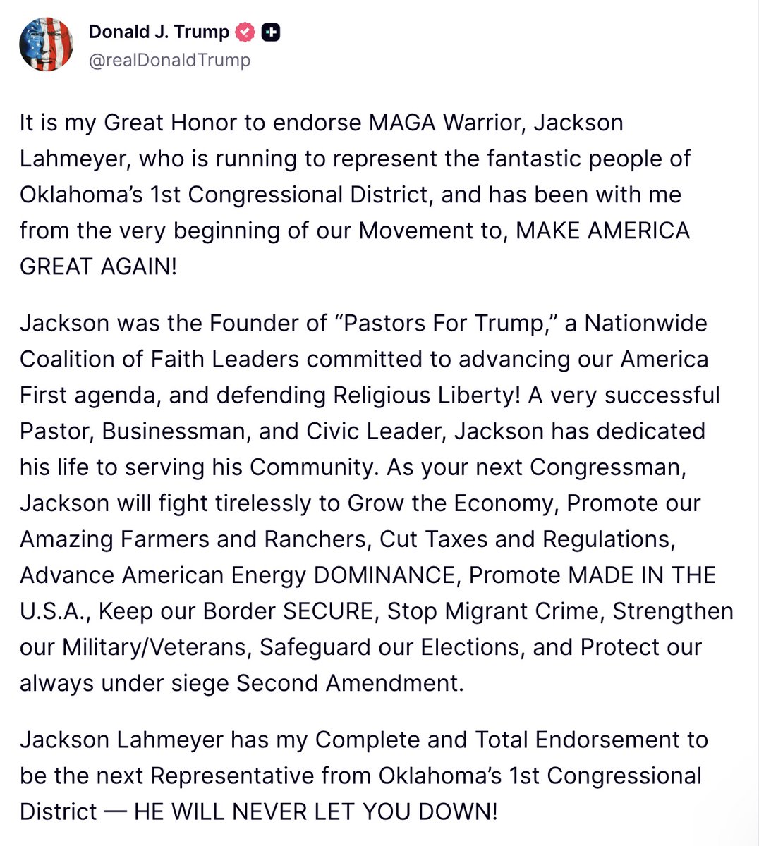 Donald J Trump Posts TruthSocial tweet media