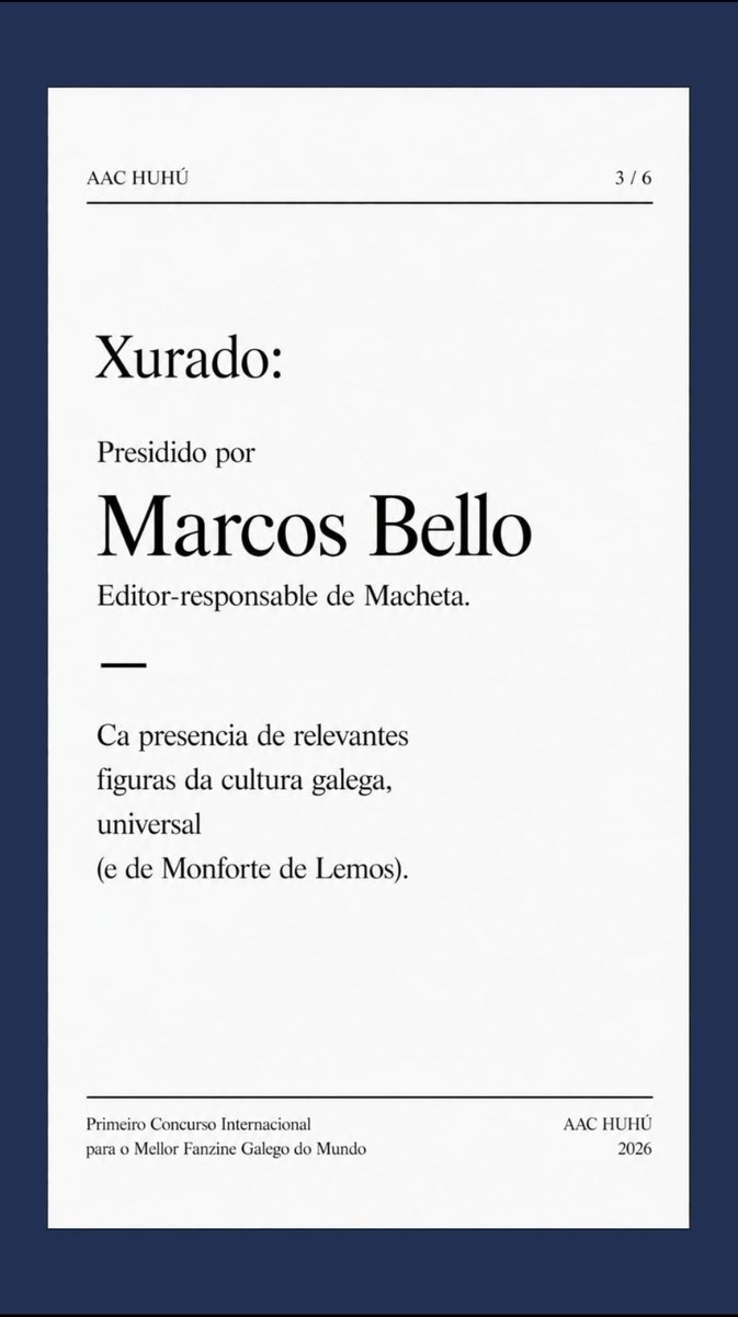 HuhuAAC's tweet photo. A @HuhuAAC convoca o primeiro premio internacional para o mellor fanzine galego do mundo! Atención á convocatoria e ás bases 👇🏽
#Sárria #Macheta #Huhú #fanzine #fanzinegalego https://t.co/TPr2cx7siX