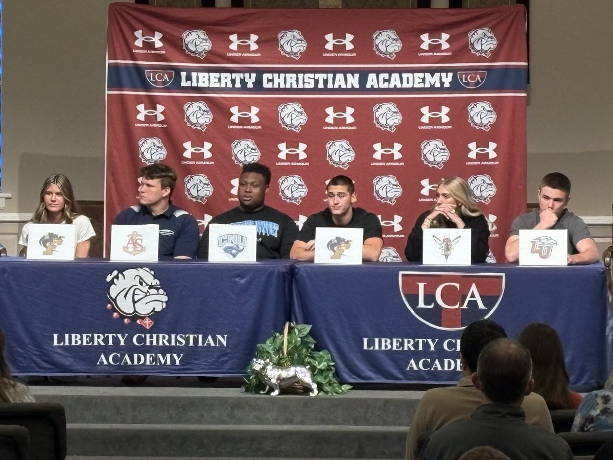 LCABulldogs's tweet photo. Congratulations to the six LCA seniors on their college signing this afternoon to continue their athletic and academic careers at the next level.  Bulldog Nation is proud of you!
@LCA_Athletics @LCABulldogs @LCABulldogsFB https://t.co/GOvY2PJZmK