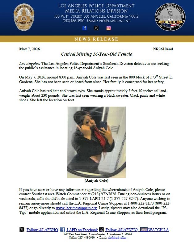 LAPD PIO tweet media
