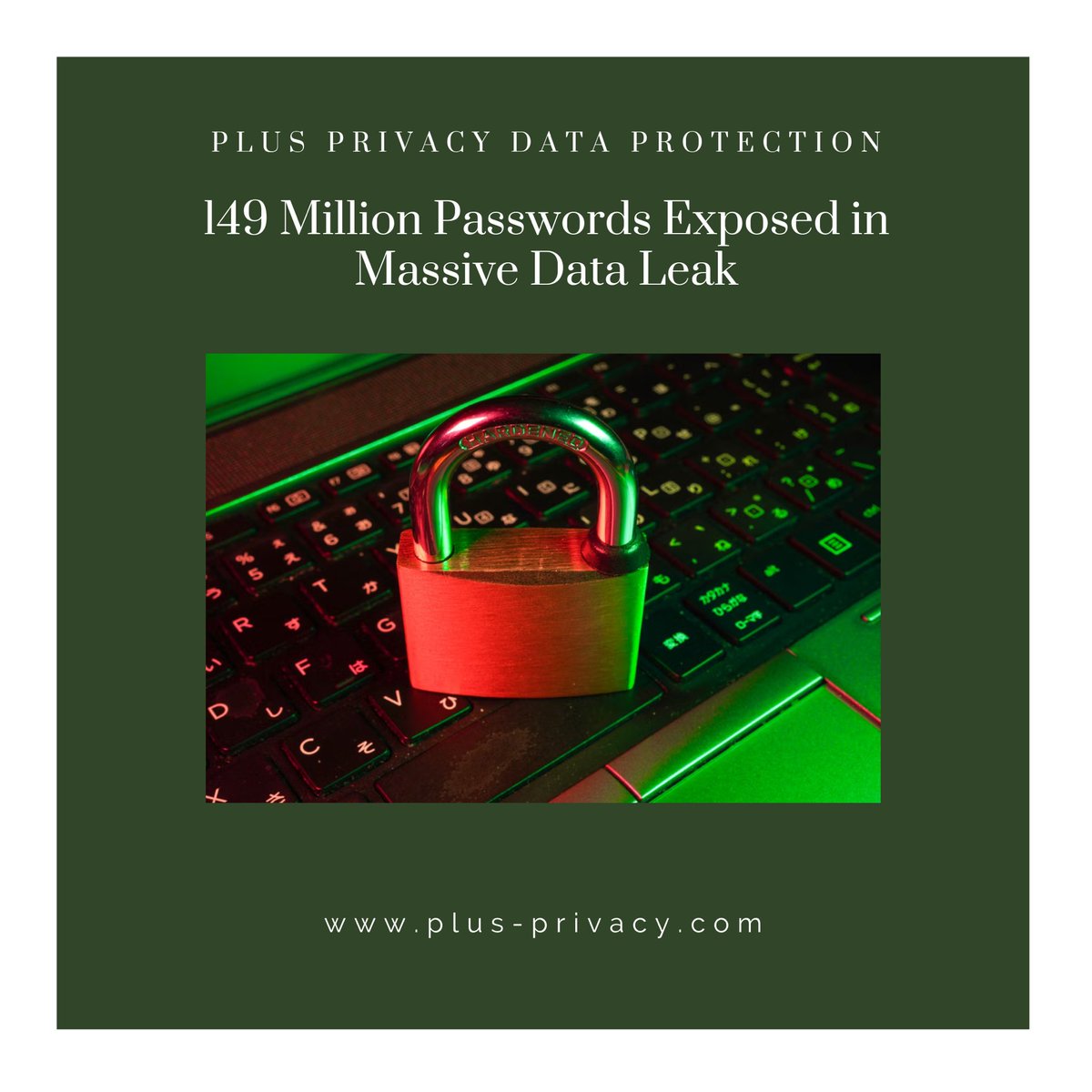 plus_privacy's tweet photo. A massive unsecured database exposed 149 million usernames and passwords, including accounts linked to email services, social media platforms like Facebook, and even banking access. https://t.co/e7bCIkLEn0