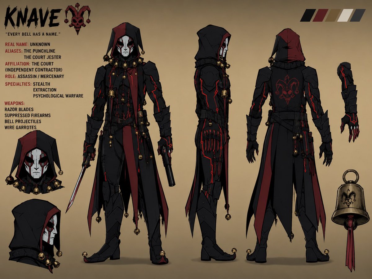 JusAGuyinToms22's tweet photo. A enemy to both Grey-Wolf and Dead Face???

Meet Knave !! Every Brooding vigilante  needs a Clown to keep the mood light.. but this guy isn’t that kinda Clown!! 
The silent mercenary.(He’s More Deathstroke/Vega , than Joker.) 
@NewEraComicsLLC https://t.co/t149BdNv7v