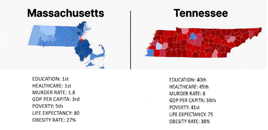 Congratulations to Tennessee for eliminating its only Democratic district. 

Why emulate Massachusetts when you can remain a bottom-feeding state dependent on federal aid and welfare while ranking near the bottom in nearly every measurable category?