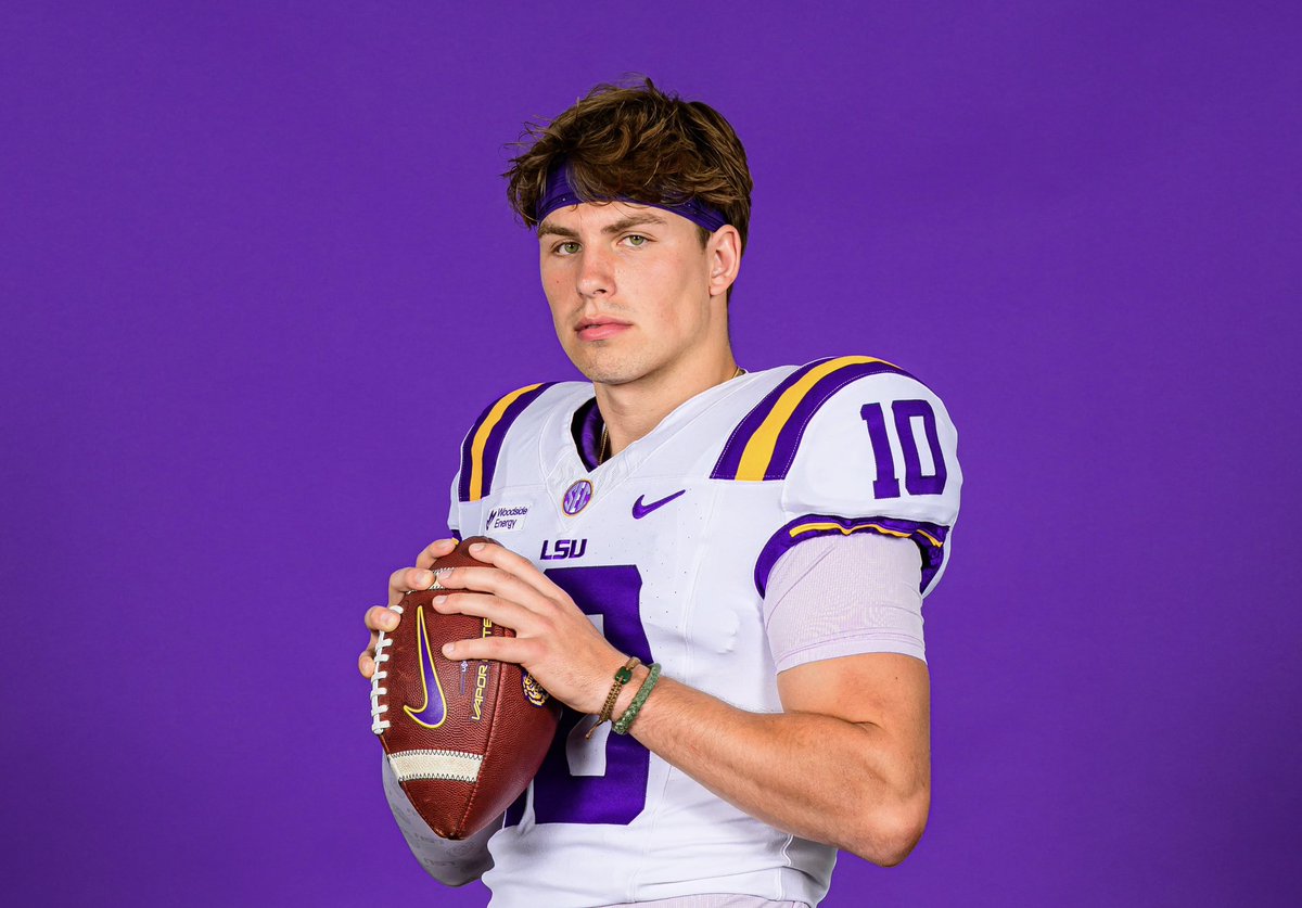 CJFWrites's tweet photo. BREAKING: Lane Kiffin says #LSU starting quarterback, Sam Leavitt is expected to FULLY participate in summer activities with the team after having pins removed from his injured foot four weeks ago.

QB1 is good to go in Baton Rouge. https://t.co/qs5icSA6p7