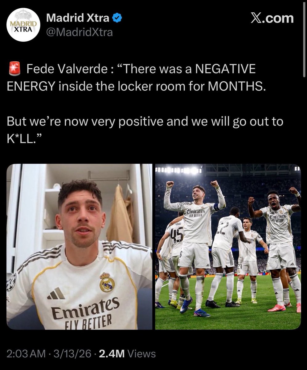 jtyasx's tweet photo. what happened to the positive energy? 😂@fedeevalverde https://t.co/eorahYIIBl
