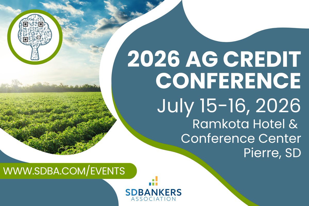 SDBankers's tweet photo. 𝟮𝟬𝟮𝟲 𝗔𝗴 𝗖𝗿𝗲𝗱𝗶𝘁 𝗖𝗼𝗻𝗳𝗲𝗿𝗲𝗻𝗰𝗲
Join the conversation as we explore emerging trends, share solutions, and discover new ways to strengthen the future of agriculture through collaboration and innovation.

𝗥𝗘𝗚𝗜𝗦𝗧𝗘𝗥 👉 https://t.co/GZkEKA4d5Y https://t.co/V3SiJ9u6FV