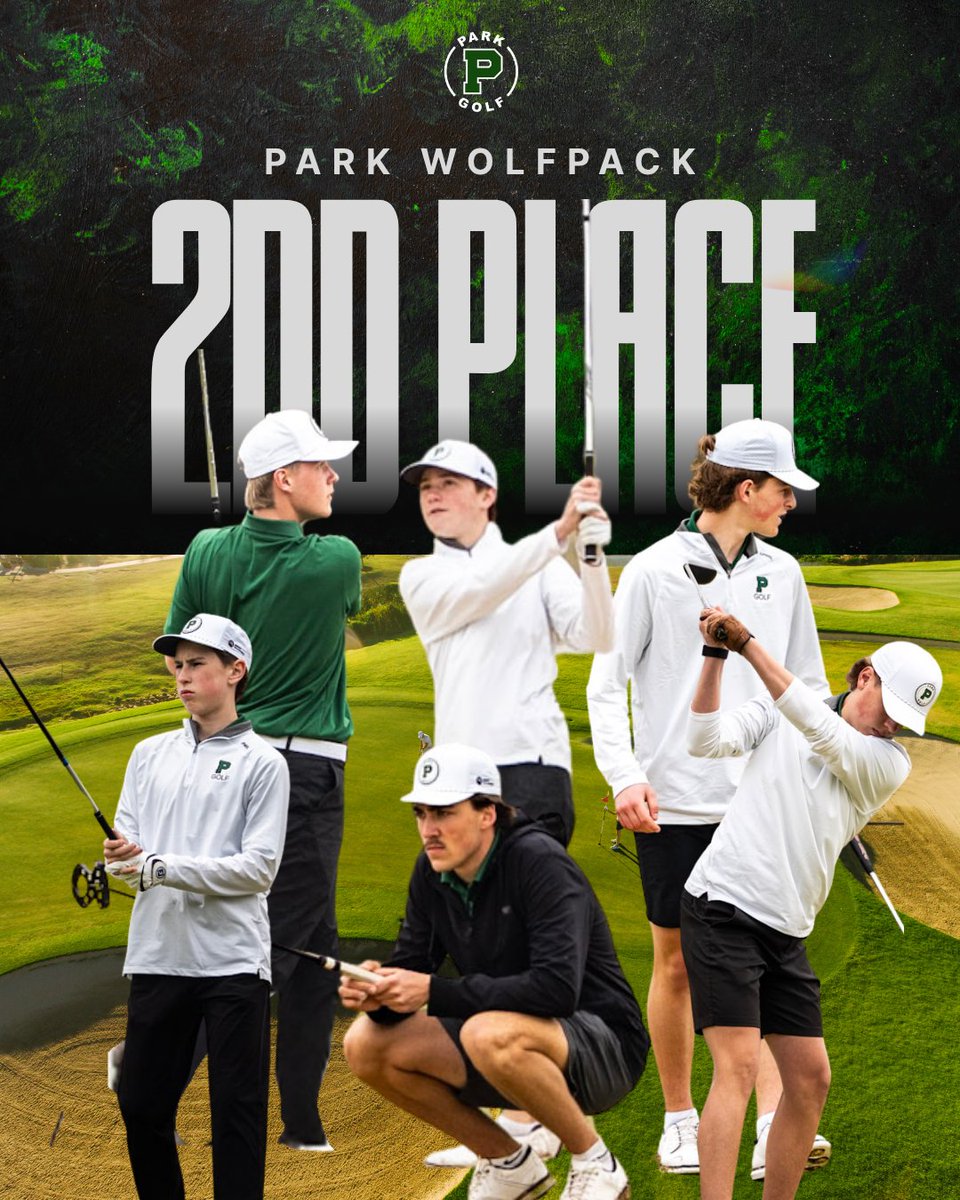ParkHighGolf's tweet photo. A great showing from the team today. Varsity took 2nd overall as a team in the invitational match today at Mississippi National. Cam Young took 1st as an individual, firing a 74. https://t.co/MZ9PIuNJoB