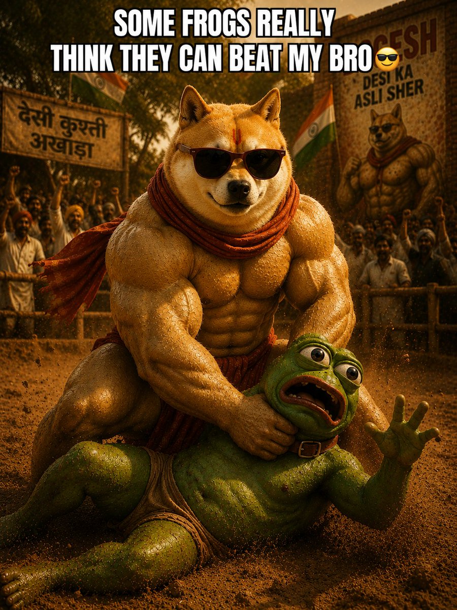DogeshFi's tweet photo. Mocking DOGE was the first mistake. 😭

Forgetting about his Indian cousin was the last. 🇮🇳🔥

Pepe thought it was just another meme war on the internet…

Until $DOGESH dragged him into the Desi wrestling ring. 🐕💪 https://t.co/V94wWIRYYy