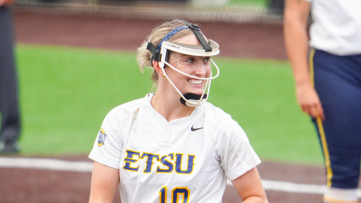 SoConSports's tweet photo. Have a day, Eden Muncy!

@ETSUSoftball advances after Eden Muncy records the first no-hitter in the #SoCon Softball Championship since 2016. 

#itsallhere