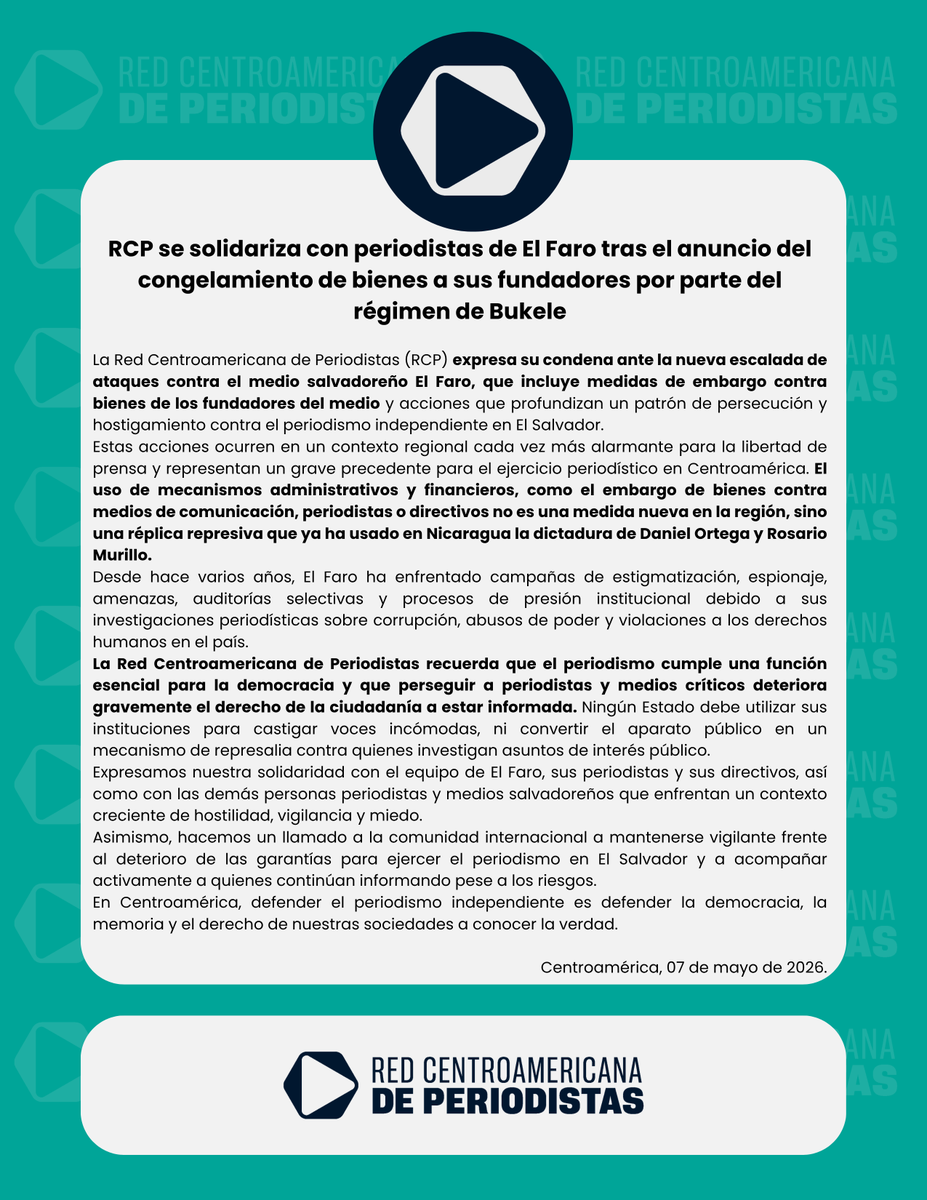 Red Centroamericana Periodistas, ARCP tweet media