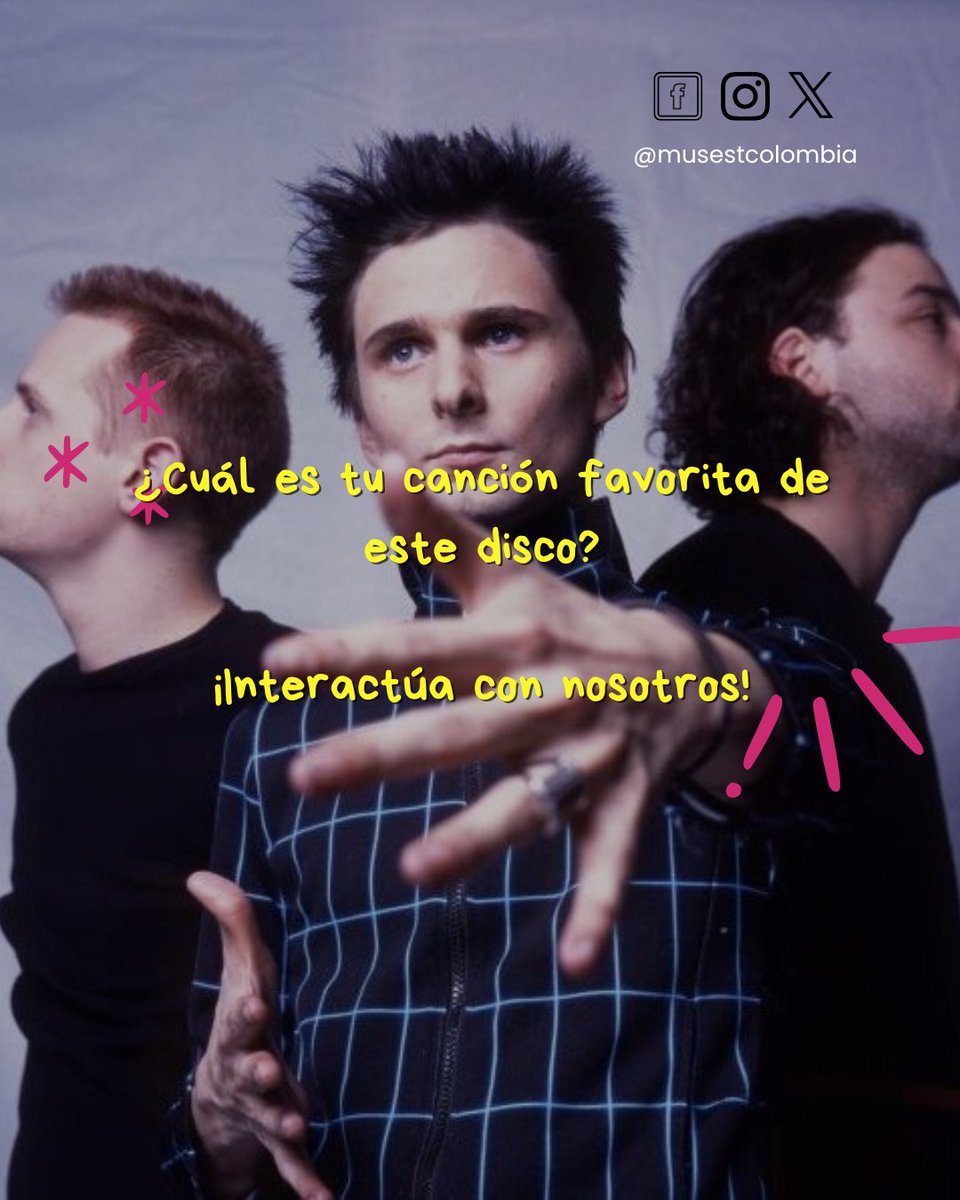 MusestColombia's tweet photo. Un sonido rústico y sombrío que impulsó al trío británico al reconocimiento mundial. 
¿Cuál es tu canción favorita? Te leemos. ✨ https://t.co/wDC5DjTc4T