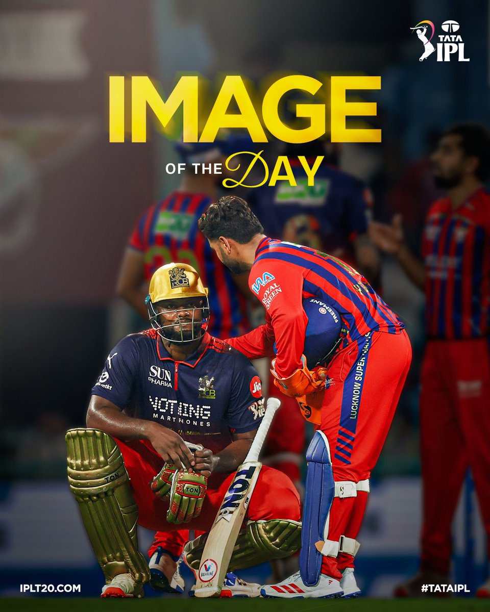 IPL's tweet photo. A lesson in 𝙝𝙪𝙢𝙞𝙡𝙞𝙩𝙮 𝙖𝙣𝙙 𝙜𝙧𝙖𝙘𝙚 𝙞𝙣 𝙫𝙞𝙘𝙩𝙤𝙧𝙮 ❤️

Absolute class from Rishabh Pant 🫡

#TATAIPL | #KhelBindaas | #LSGvRCB | @LucknowIPL | @RishabhPant17 https://t.co/mIo2lRcNOi