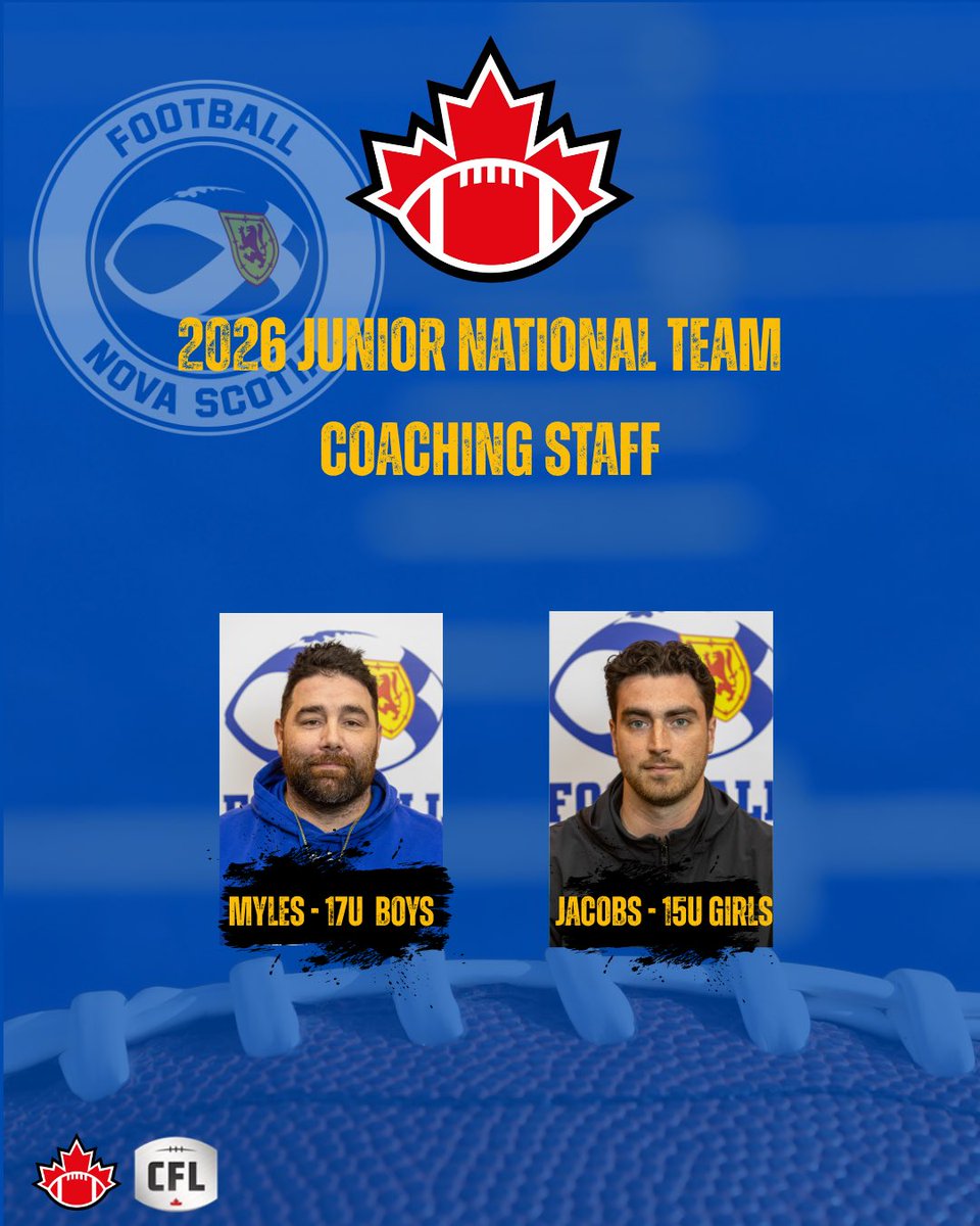 FootballNS's tweet photo. Coaches: Grant Myles (17U Men) &amp; Conor Jacobs (15U Women) https://t.co/8Jlte8WlUG