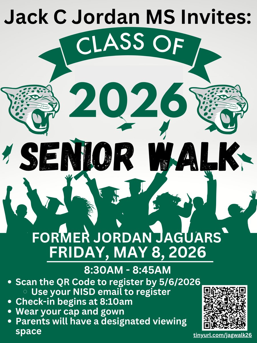 Warrior_CCMRC's tweet photo. @NISDWarren &amp; @NISDCCA 
Warren Middle School feeder Senior Walks - May 8th https://t.co/Uc2CpH8Abk