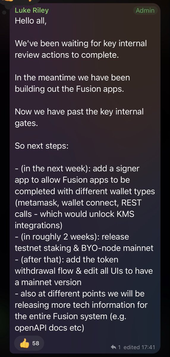 Testnet staking in roughly two weeks.

ethereum:0x4a220e6096b25eadb88358cb44068a3248254675