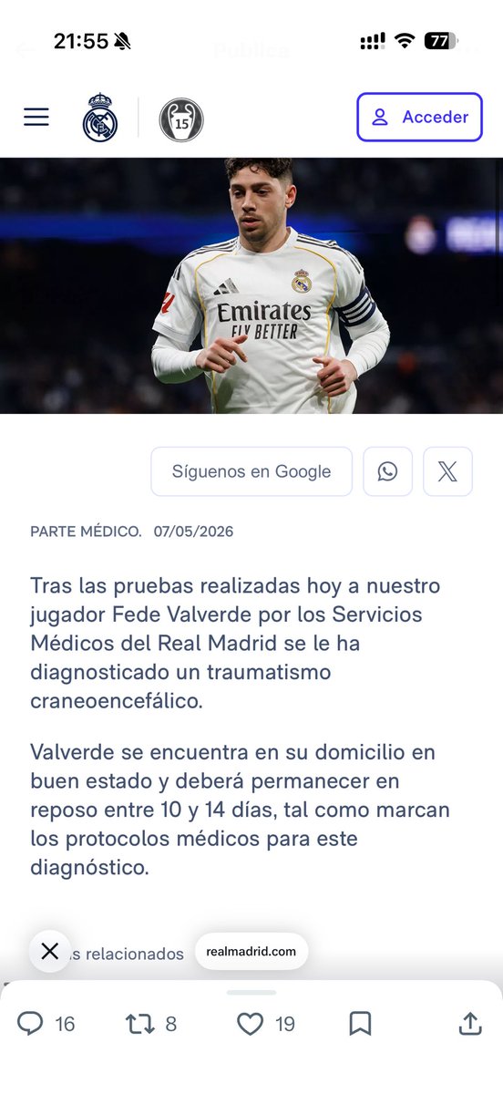 fgarriga's tweet photo. Mare de Déu. El Madrid ha hagut de fer comunicat mèdic de Valverde per la baralla al vestidor amb Tchouameni.

Té un TRAUMATISME CRANEOFÀLIC.

Hi ha pel•lícules de Stallone menys violentes que el vestidor d’Arbeloa https://t.co/LObr66oT1M