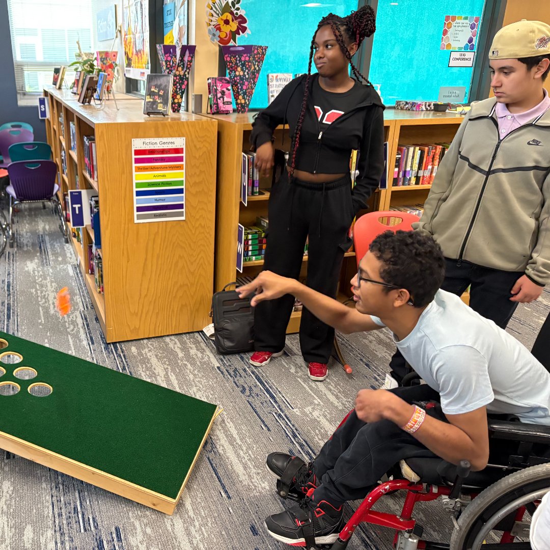 LibraryServ_LPS's tweet photo. The energy in the library was electric yesterday for the Culler Unified PE Carnival! We love seeing the library space filled with such joy. https://t.co/j0UHRfqciQ