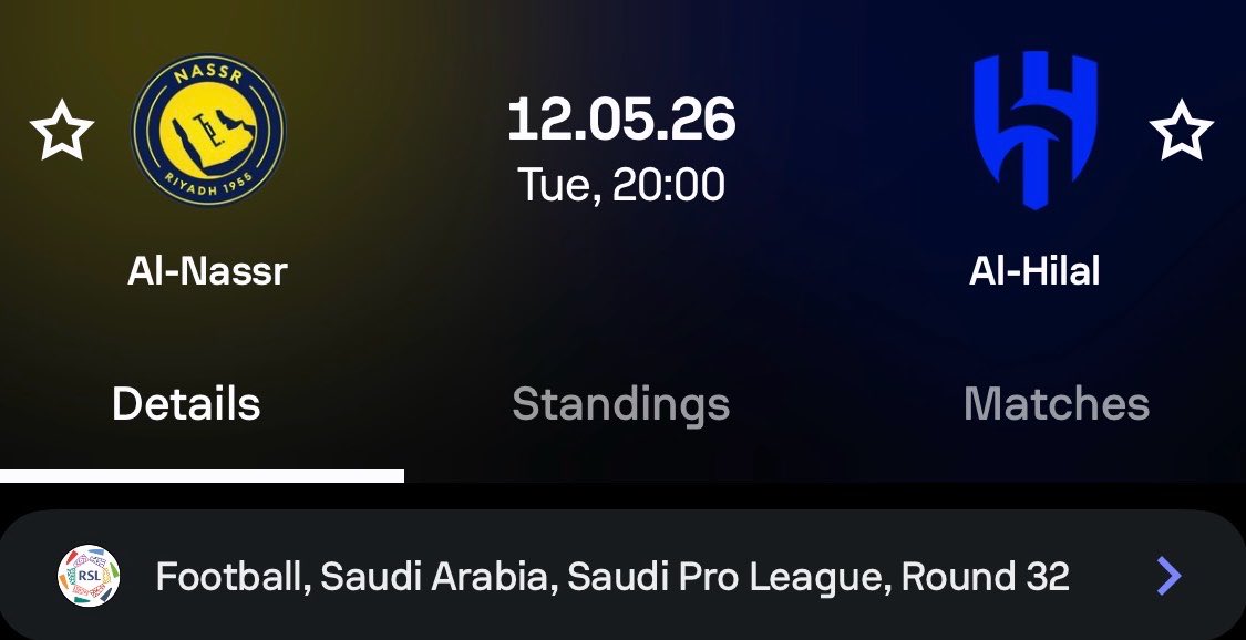 FreddyLA7's tweet photo. This right here is gonna be the biggest game in Saudi League history. Riyadh Derby, winner wins the league. https://t.co/jJ2bLIloiV