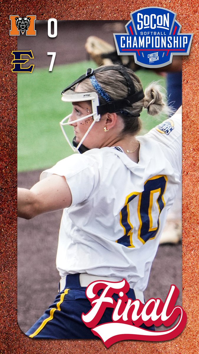 SoConSports's tweet photo. Bucs are moving on! 

@ETSUSoftball x #itsallhere https://t.co/IDZRIRGpmP