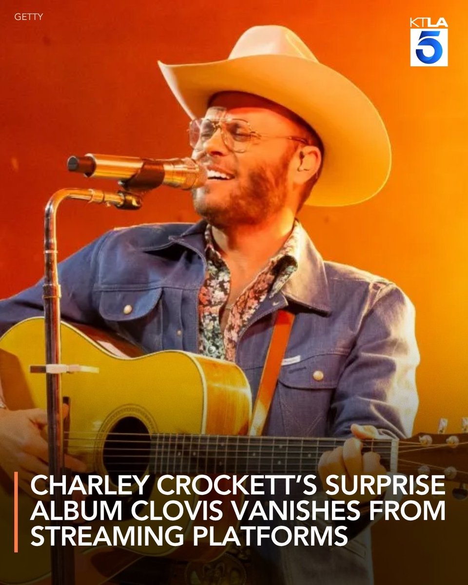 KTLA's tweet photo. #FreeClovis trends as Charley Crockett’s latest album disappears days after release. https://t.co/5T7c062W6A https://t.co/Ahl1DrBDEK