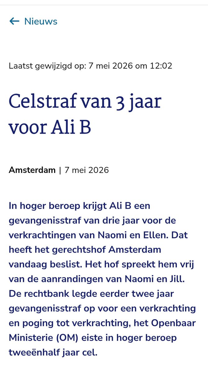 MarkSchilt's tweet photo. Is het terecht dat Ali B 3 jaar gevangenisstraf krijgt? Wat denken jullie? https://t.co/bf8HHZw5El