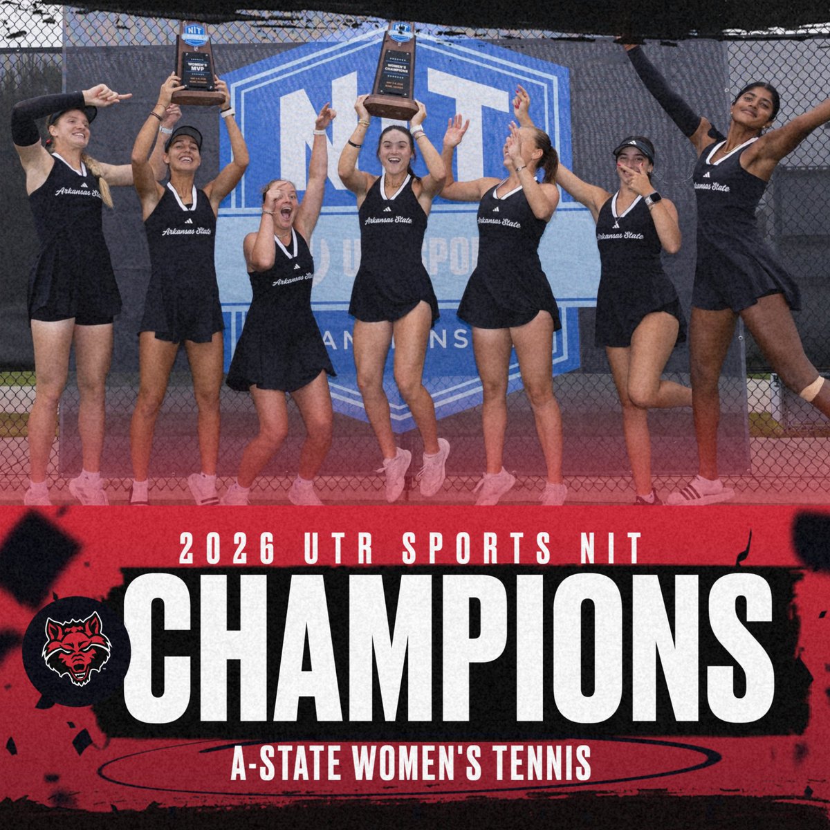 AStateRWF's tweet photo. Championships are built through belief, investment and momentum. 🏆

Now is the time to build on that momentum.

Your gift to A-State Tennis helps support recruiting, training, travel and the overall student-athlete experience.

Give Now: https://t.co/116UD1KIUZ https://t.co/CZ2zZAQIXZ