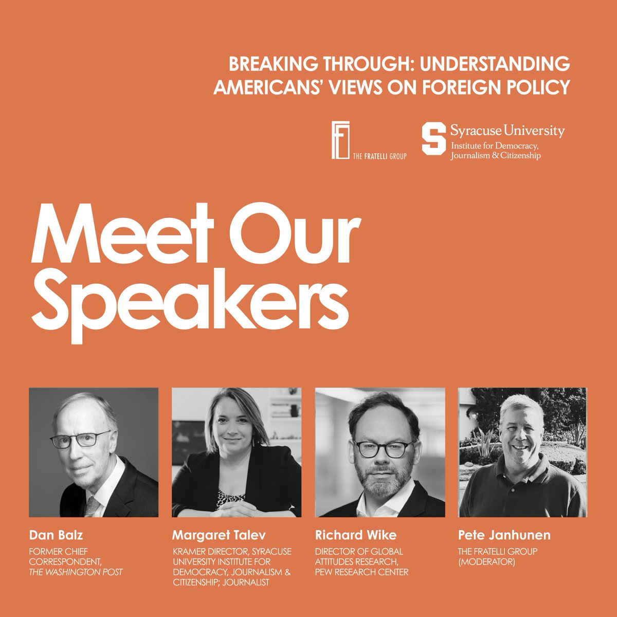 FratelliGroup's tweet photo. How are Americans’ views on foreign policy shifting &amp; what does that mean for communicators, policymakers and global stakeholders?

Join us &amp; @SyracuseIDJC on May 13 to find out &amp; explore the latest @pewresearch data. https://t.co/jZzSWjvEcT

@danbalz @margarettalev @RichardWike https://t.co/BxyXMYIvsn
