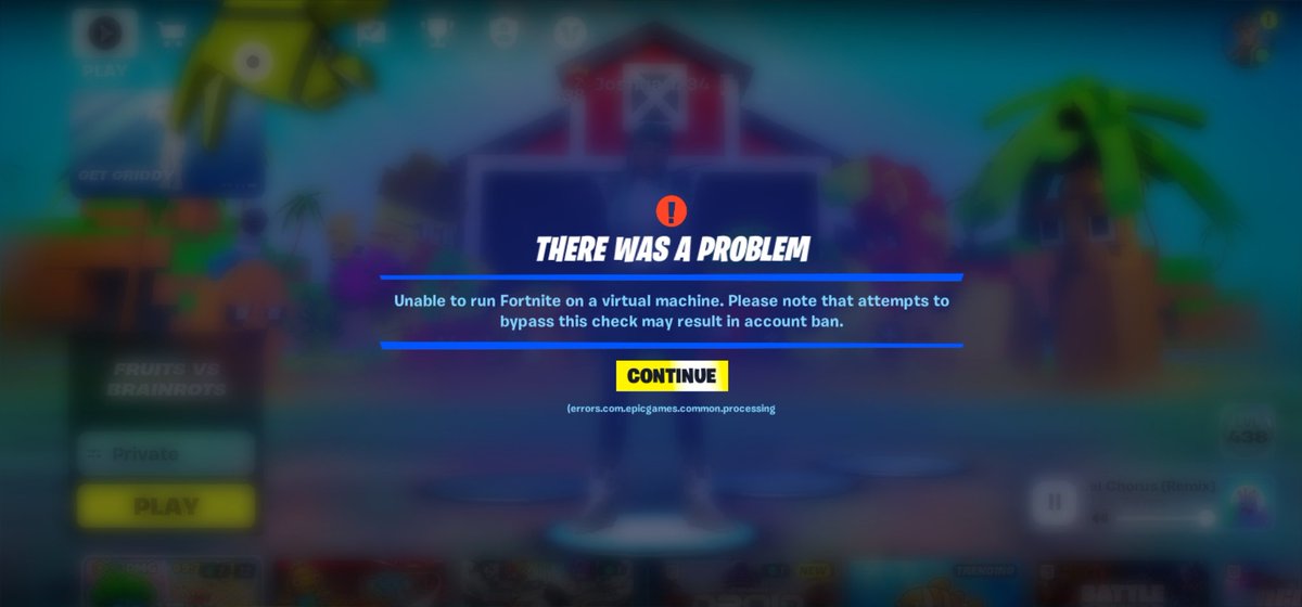 JoshuaWaterma11's tweet photo. @FortniteStatus, what does this mean it was working fine this morning, but now it is not working. When i load in the game, it  keeps kicking me out and it pops up this message 

I play on mobile https://t.co/YllcwyE3SH