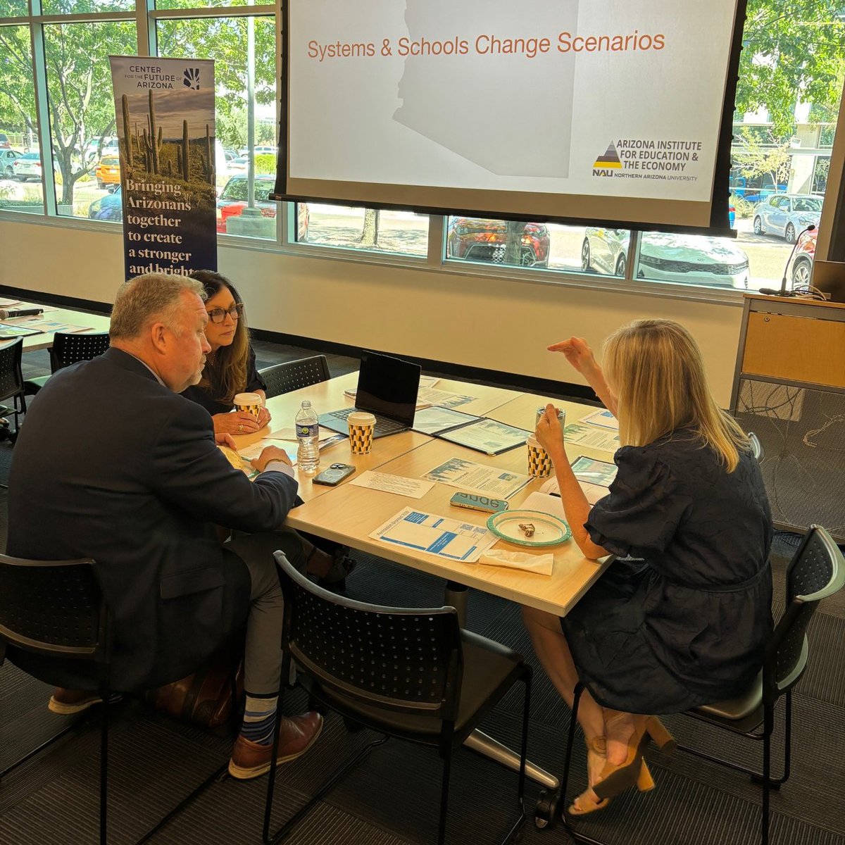 arizonafuture's tweet photo. We recently convened education leaders in the Phoenix area and Tucson to support them in utilizing our Permission Granted resources to redesign their school systems. The sessions focused on role-specific scenario planning, helping participants identify how they can activate and leverage policy flexibility to support student success.

We also worked with participants to identify concrete next steps to lead their schools and communities in using the Policy Primer and Innovation Guide to redesign education systems to better meet student needs and improve outcomes in their community.

We’re grateful for the continued support of our partners, including @HeliosEdFnd, and for our partnership with @AEconomy84711, as we work to redesign educational systems and increase student success across Arizona. 

Explore the tools: https://t.co/KuzolmlSWG