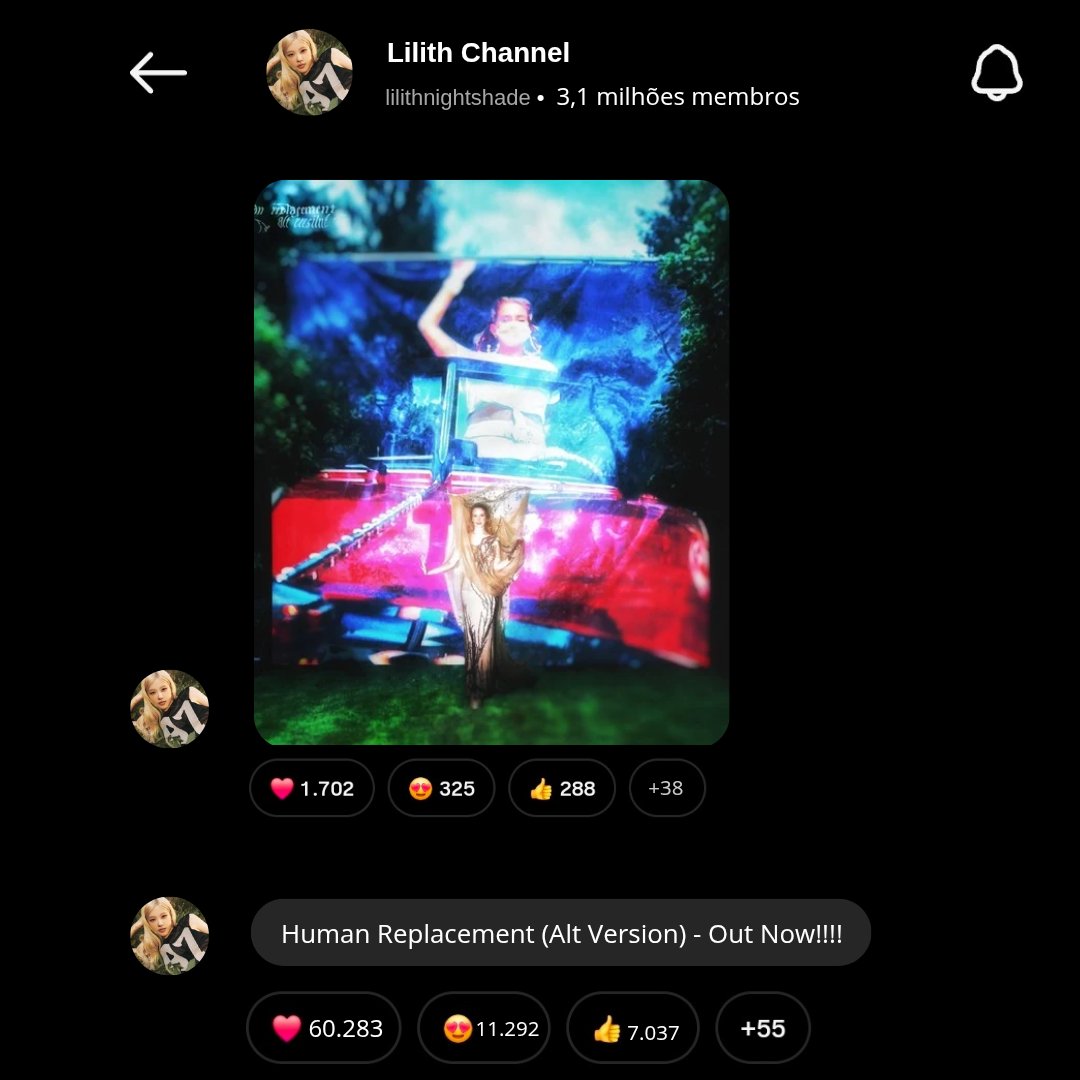LilithNightly's tweet photo. 🚨 | Lilith Nightshade acaba de lançar uma versão alternativa de “Human Replacement” em todas as plataformas de música! https://t.co/4nERUhGx3j