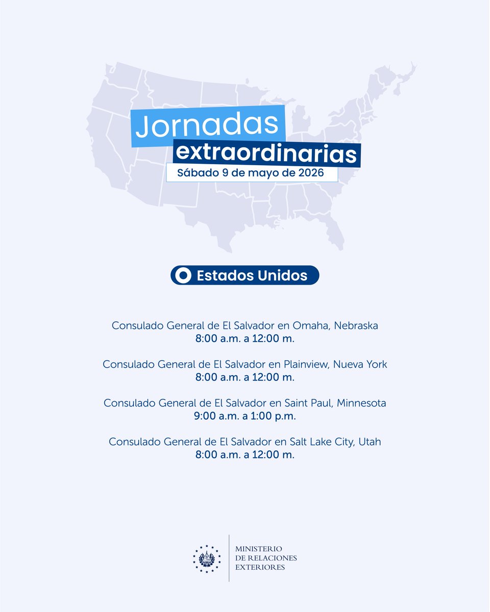 Consulados de El Salvador en Estados Unidos tweet media